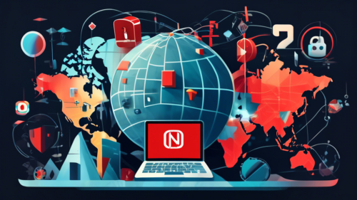 Create an image showcasing the concept of a Netflix unblocker, featuring a digital key unlocking a globe with a Netflix logo, surrounded by symbols of VPNs and global connectivity. Include abstract representations of technology and international streaming, emphasizing the idea of bypassing geographical restrictions.